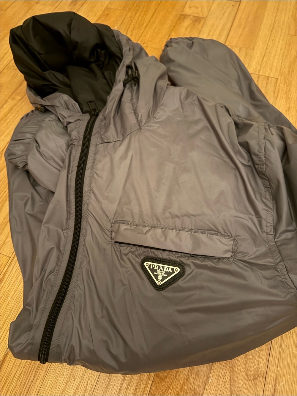 Prada jacket Men's Gray Hooded large slim or medium big - Picture 13 of 13